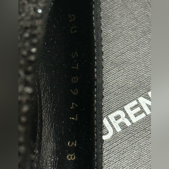 NWT YSL Saint Laurent 110mm Opyum Crystal Embellished Leather Heels Pumps Black - Picture 9 of 9